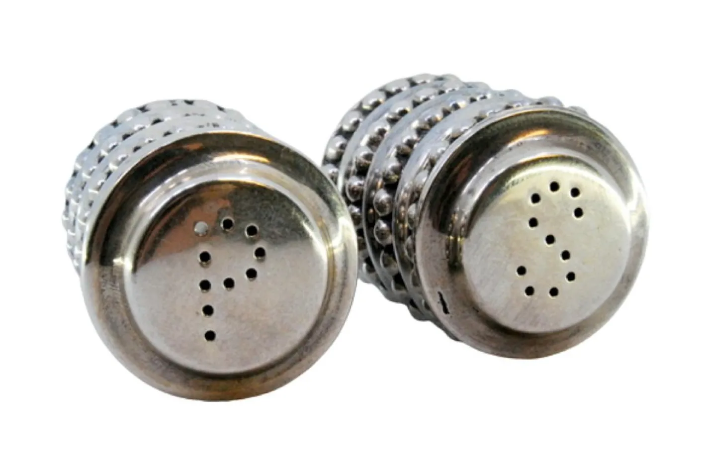 Salz- und Pfefferstreuer aus Perlmuttsilber, 2 . Set