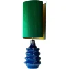 Saphirblaue Keramik Stehlampe mit Lampenschirm R. Houben zugeschrieben, 1970er