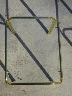 Satztische aus Vergoldetem Metall & Hartglas, 1990er, 3er Set