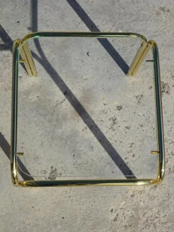 Satztische aus Vergoldetem Metall & Hartglas, 1990er, 3er Set