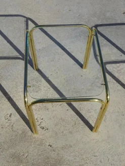 Satztische aus Vergoldetem Metall & Hartglas, 1990er, 3er Set