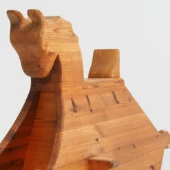 Schaukelpferd aus Kiefernholz, 1970er