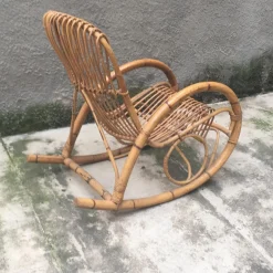 Schaukelsessel aus Bambus, Italien, 1960er