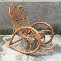 Schaukelsessel aus Bambus, Italien, 1960er