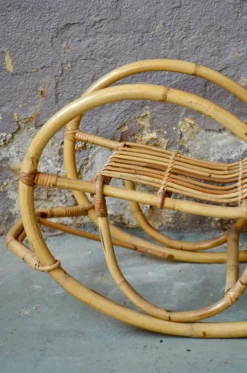Schaukelstuhl aus Rattan