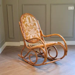 Schaukelstuhl aus Rattan, 1960er