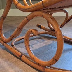 Schaukelstuhl aus Rattan, 1960er