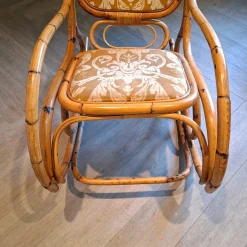 Schaukelstuhl aus Rattan, 1960er