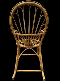 Schaukelstuhl aus Rattan, 1950er