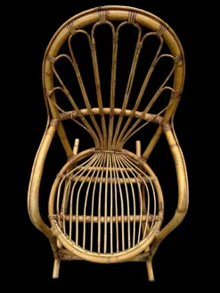 Schaukelstuhl aus Rattan, 1950er