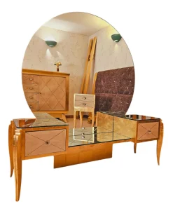 Schlafzimmer Set aus Pergament und Blattvergoldung, 1940er, 6 . Set