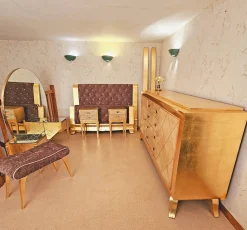 Schlafzimmer Set aus Pergament und Blattvergoldung, 1940er, 6 . Set