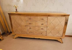 Schlafzimmer Set aus Pergament und Blattvergoldung, 1940er, 6 . Set