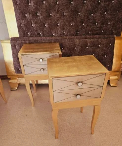 Schlafzimmer Set aus Pergament und Blattvergoldung, 1940er, 6 . Set