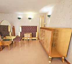 Schlafzimmer Set aus Pergament und Blattvergoldung, 1940er, 6 . Set
