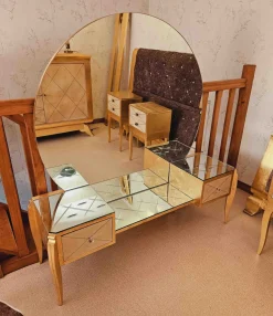 Schlafzimmer Set aus Pergament und Blattvergoldung, 1940er, 6 . Set