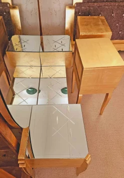 Schlafzimmer Set aus Pergament und Blattvergoldung, 1940er, 6 . Set