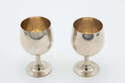 Schlichte Kelchgläser aus Silber, 2er Set