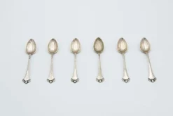 Schlichte Teelöffel aus Silber, 6er Set