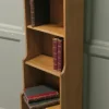 Schmaler Goldener Eichenholz Bücherschrank, 1900