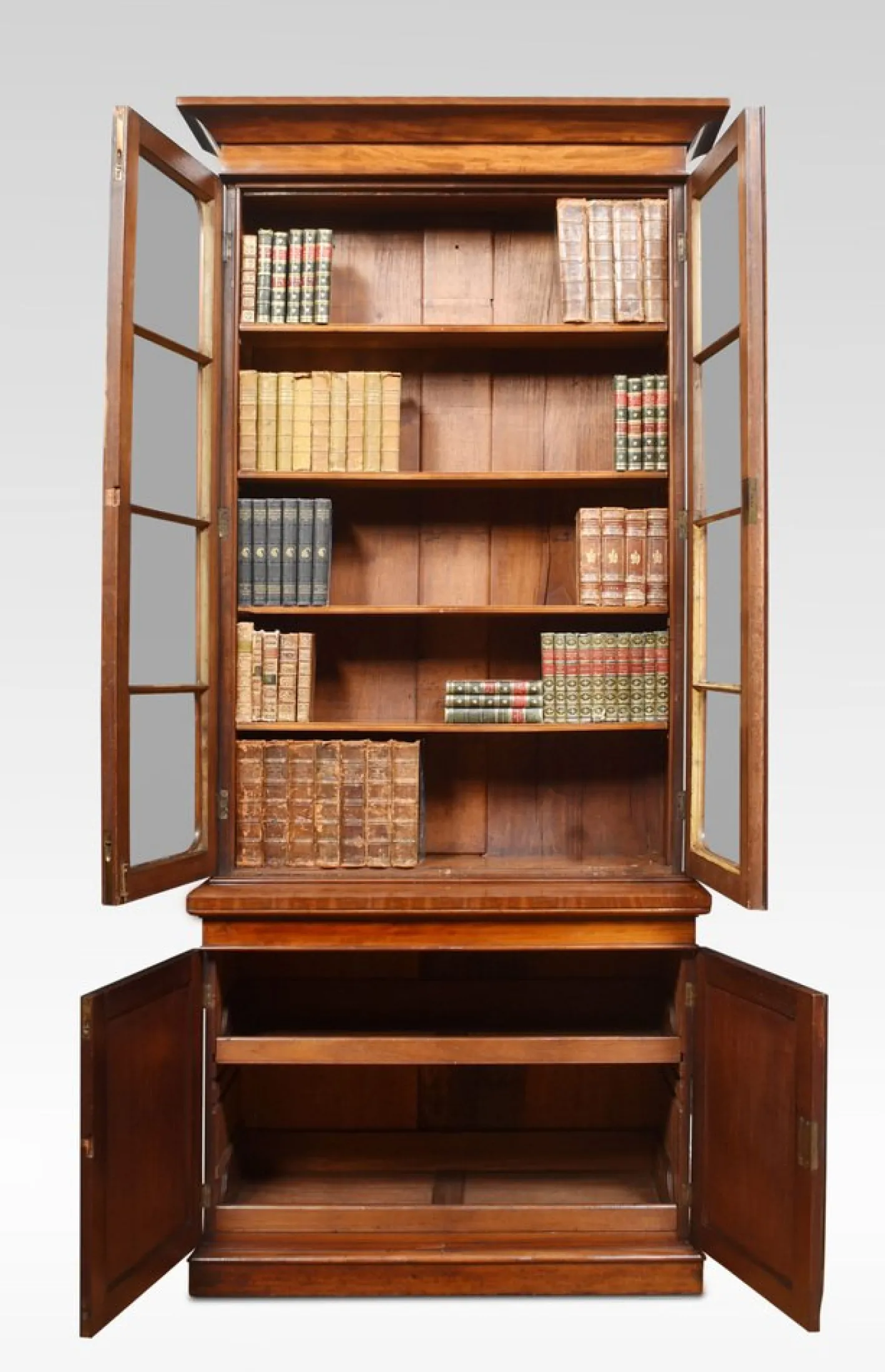 Schmales 2-türiges Bücherregal aus Mahagoni
