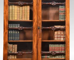 Schmales 2-türiges Bücherregal aus Mahagoni