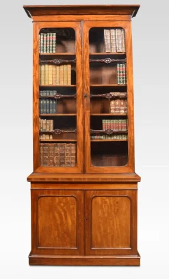 Schmales 2-türiges Bücherregal aus Mahagoni