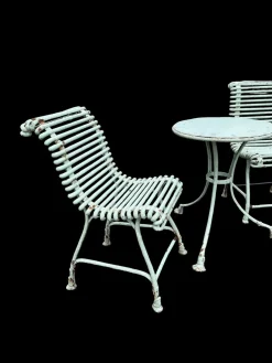Schmiedeeisen Gartentisch & Stühle von Arras, 1890er, 3er Set