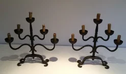 Schmiedeeisen Kerzenständer, 4er Set