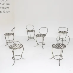 Schmiedeeiserne Gartenstühle, Italien, 1950er, 6 . Set