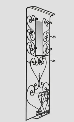 Schmiedeeiserner Art Deco Garderobenständer, 1930er