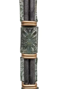 Schmiedeeiserner Kerzenhalter mit Perlen, Dänemark, 1970er
