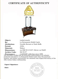 Schminktisch von La Permanente Mobili Cantù, 1935