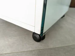 Schreibtisch aus Glas, lackiertem Holz & verchromtem Metall von Gallotti e Radice, 1990er