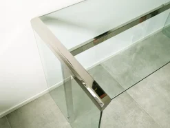 Schreibtisch aus Glas, lackiertem Holz & verchromtem Metall von Gallotti e Radice, 1990er