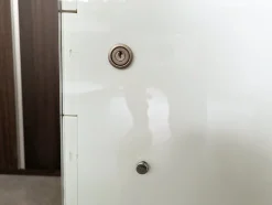 Schreibtisch aus Glas, lackiertem Holz & verchromtem Metall von Gallotti e Radice, 1990er