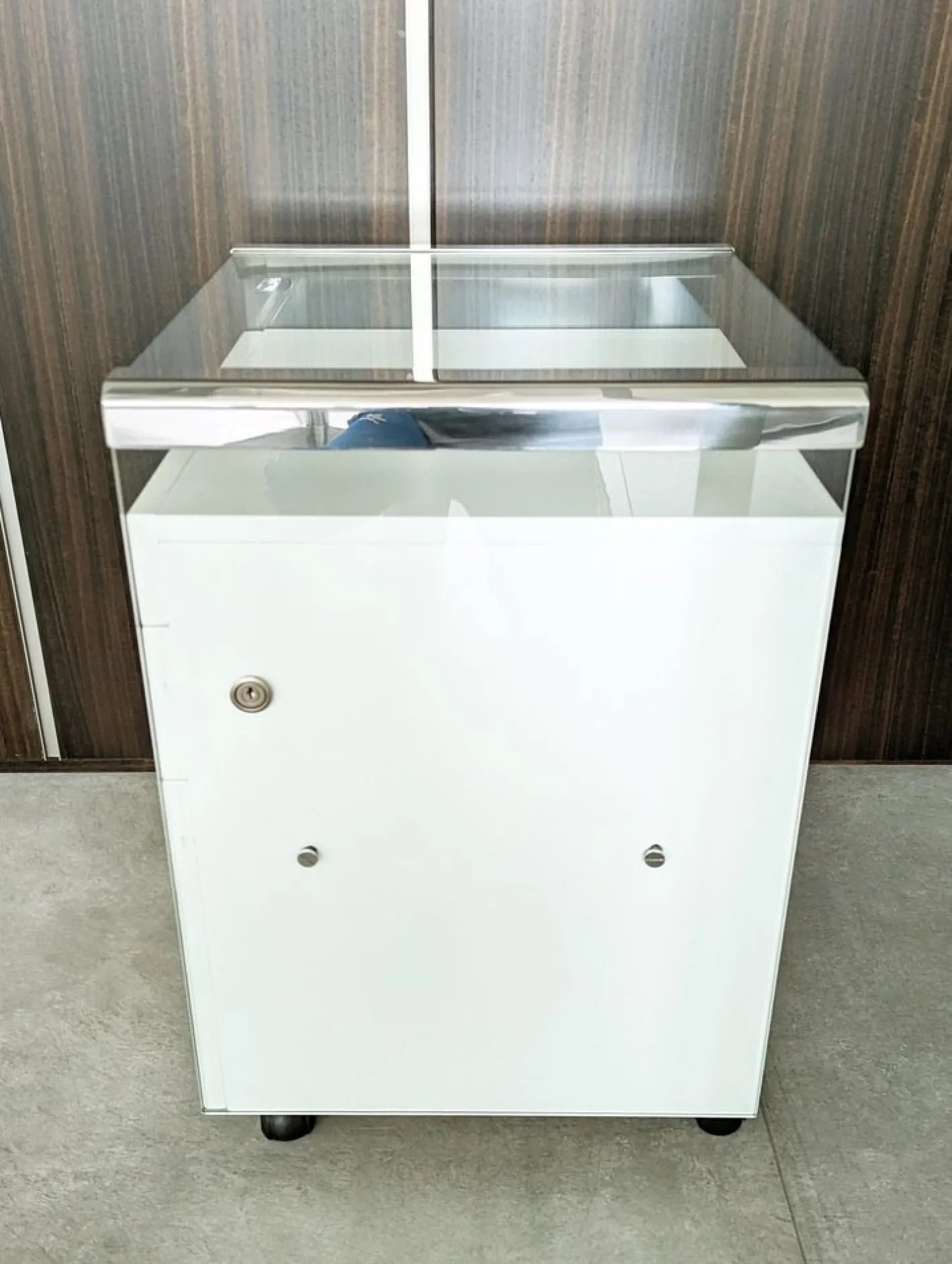 Schreibtisch aus Glas, lackiertem Holz & verchromtem Metall von Gallotti e Radice, 1990er