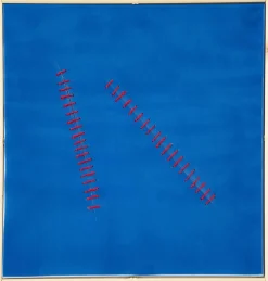 Schräge Nähte auf Blau - Original Acrylbild von Mario Bigetti - 2020 2020