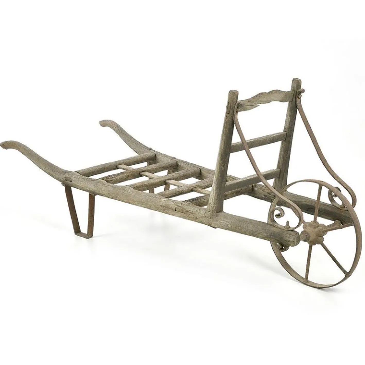 Schubkarre aus Holz und Metall, 19. Jh.