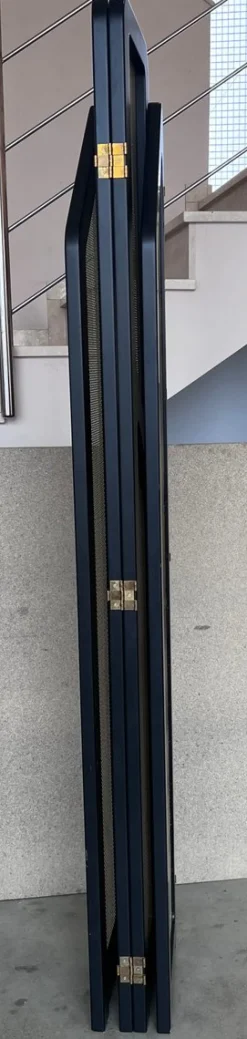 Schwarze Art Deco Wandschirme aus ebonisiertem Holz & goldenem Metall, 1960er