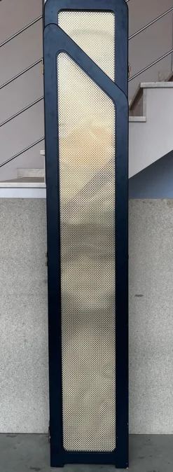 Schwarze Art Deco Wandschirme aus ebonisiertem Holz & goldenem Metall, 1960er