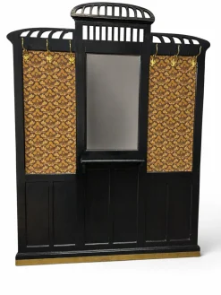 Schwarzer Jugendstil Kleiderschrank, 1890er