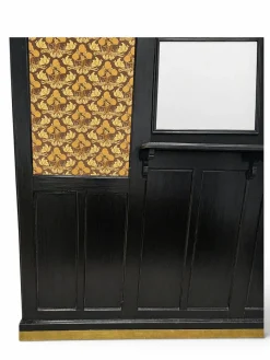 Schwarzer Jugendstil Kleiderschrank, 1890er