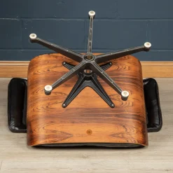 Schwarzer Ledersessel von Mobilier International, 1980er