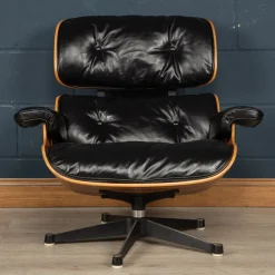Schwarzer Ledersessel von Mobilier International, 1980er