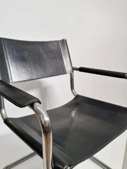 Schwarzer Modell MG5 Centro Studi Schreibtischstuhl von Mart Stam & Marcel Breuer, 1970er