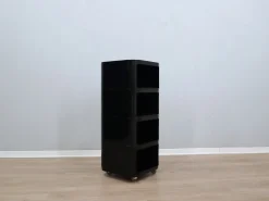 Schwarzer Modularer Componibili 4970 Servierwagen von Anna Castelli Ferrieri für Kartell, 1960er