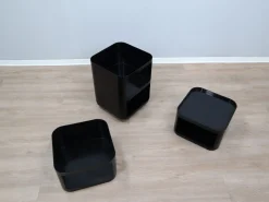 Schwarzer Modularer Componibili 4970 Servierwagen von Anna Castelli Ferrieri für Kartell, 1960er