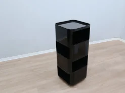 Schwarzer Modularer Componibili 4970 Servierwagen von Anna Castelli Ferrieri für Kartell, 1960er