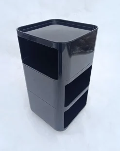 Schwarzer modularer quadratischer Behälter von Anna Castelli Ferrieri für Kartell